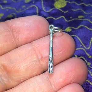 Sterling Silver Baseball Bat Charm With Bumblebee Hallmark